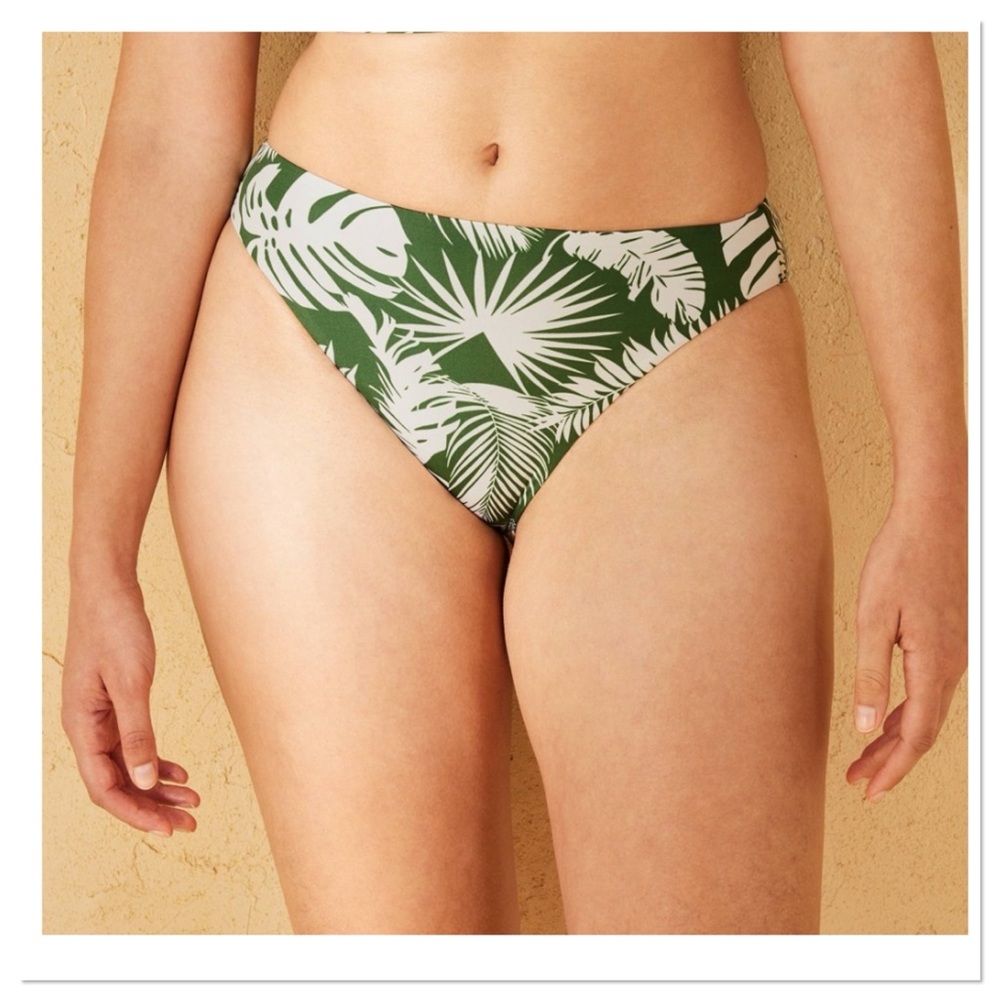 Shade & Shore Womenβs Reversible Mid-Rise High Leg Bikini Bottom